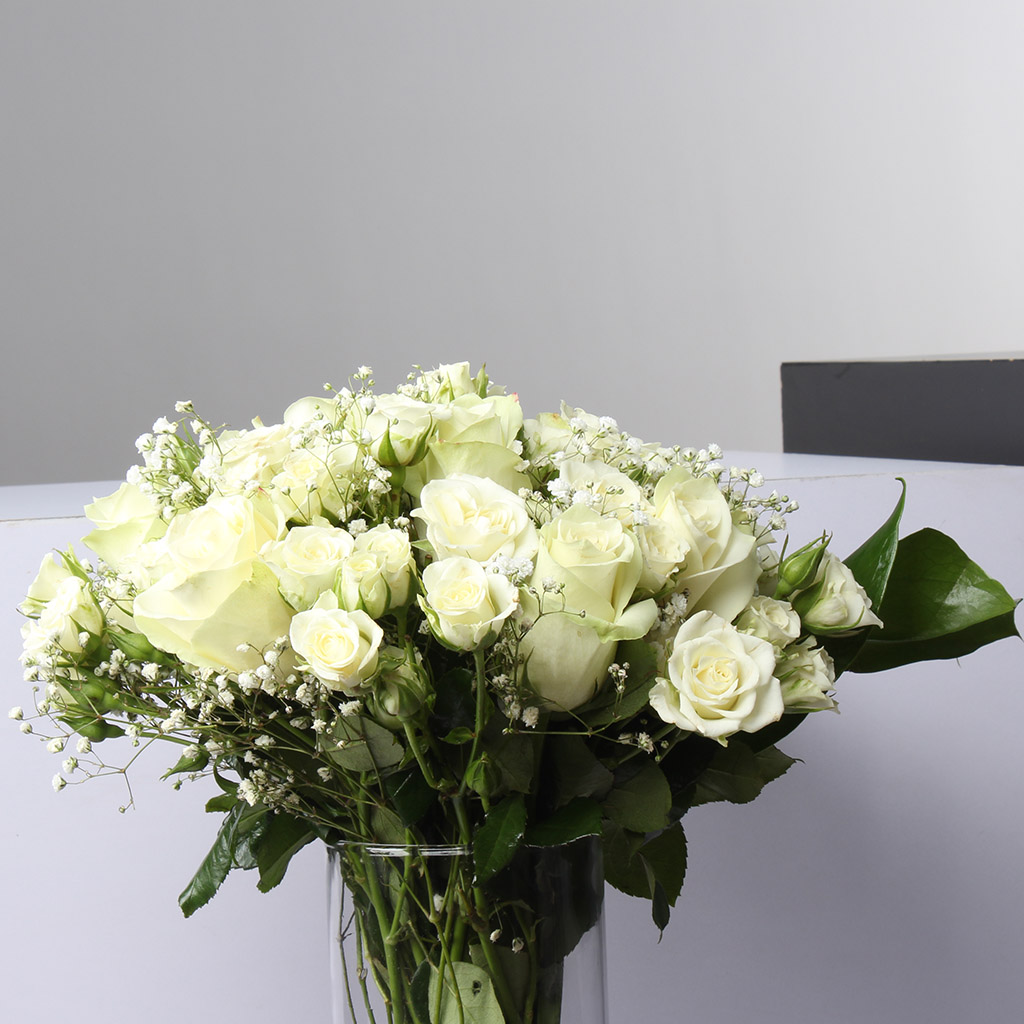 White Flower Vase