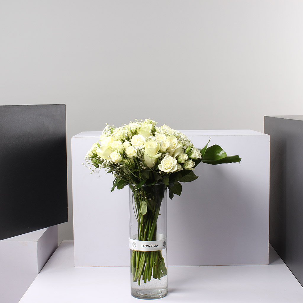 White Flower Vase