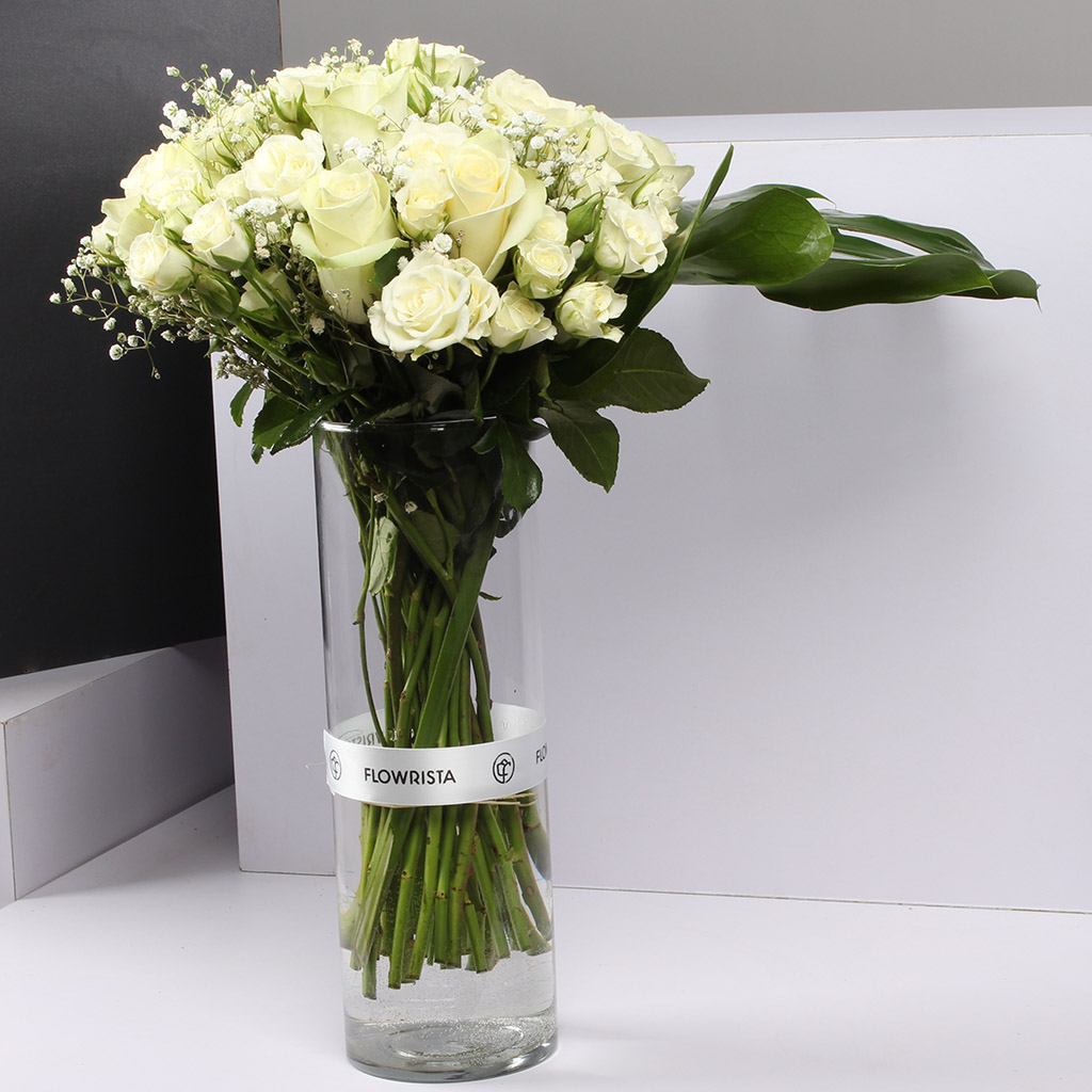 White Flower Vase