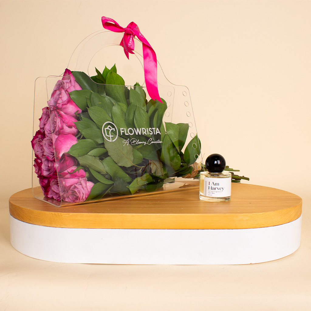 Flowrista Online Flowers Shop عطور نويت و حقيبة الورد البنفسجي