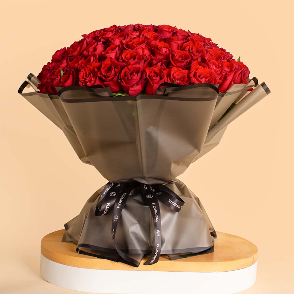 Flowrista Online Flowers Shop 100 Red Roses