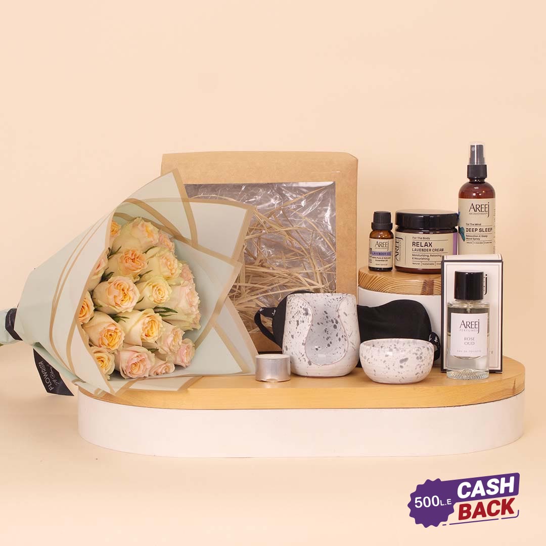Flowrista Online Flowers Shop مجموعة هدايا أريج للاسترخاء التام مع العطور
