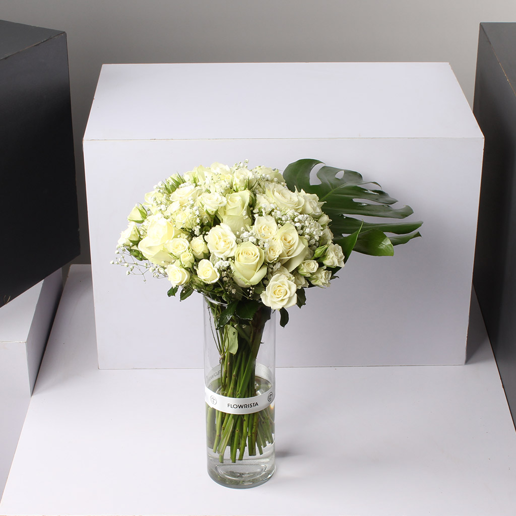 White Flower Vase